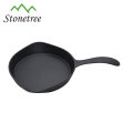 Pre-seasoned single handle small cast iron skillets for indoor and outdoor